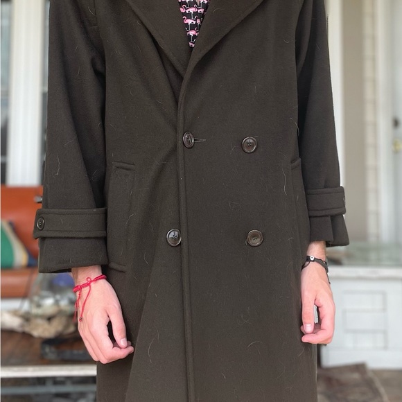 Paul Levy 100% Wool brown unisex trench coat. - Picture 2 of 11